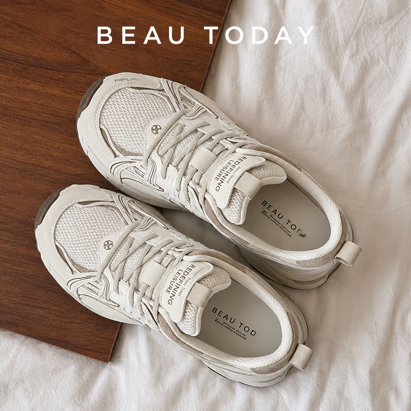 Women'S Shoes Com - BEAUTODAY Chunky Sneakers Women Split Leather