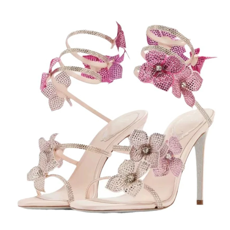 Women Shoes Zara - Eilyken Sexy CRYSTAL Flower Thin High