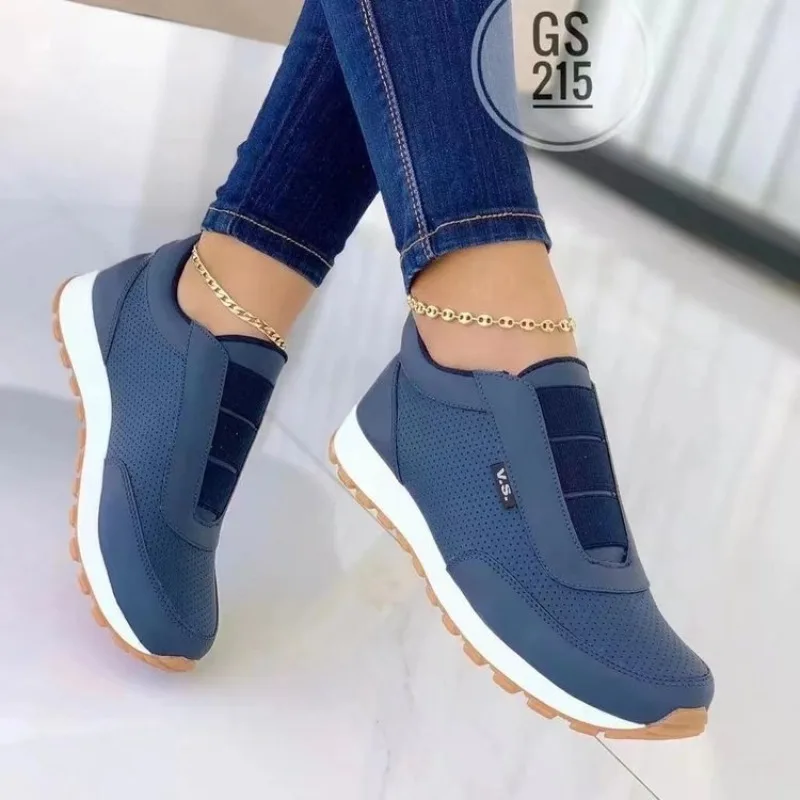 Women'S Shoes Navy Blue - Women's Casual Slip on Sneakers Breathable