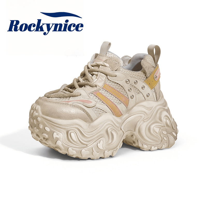 Wedge Heeled Sneaker - New Women Autumn Chunky Sneakers Mesh