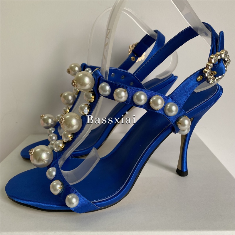 Pearl Bead Decor T-Strap Stile - Strappy Heeled Sandals recension och pris