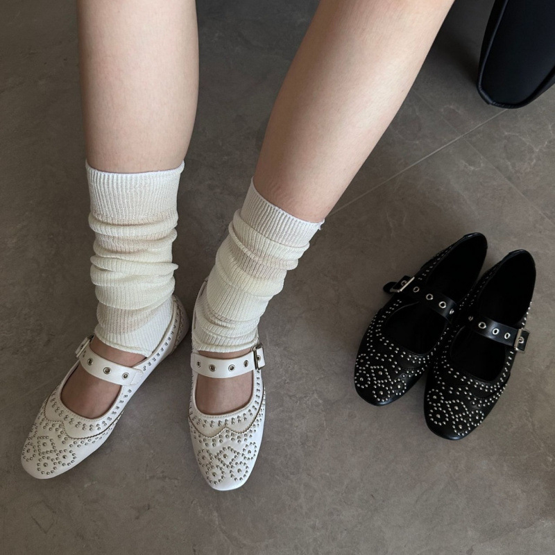 Retro Rivet Buckle Design Flat - Women'S Shoes Round Toe recension och pris