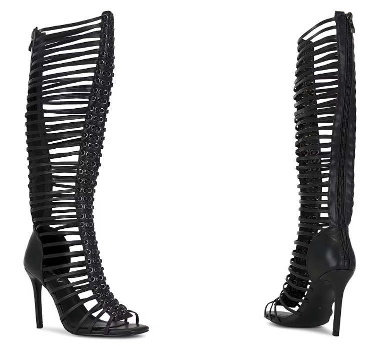 Women Black Caged Strappy Stil - Strappy Heeled Sandals recension och pris