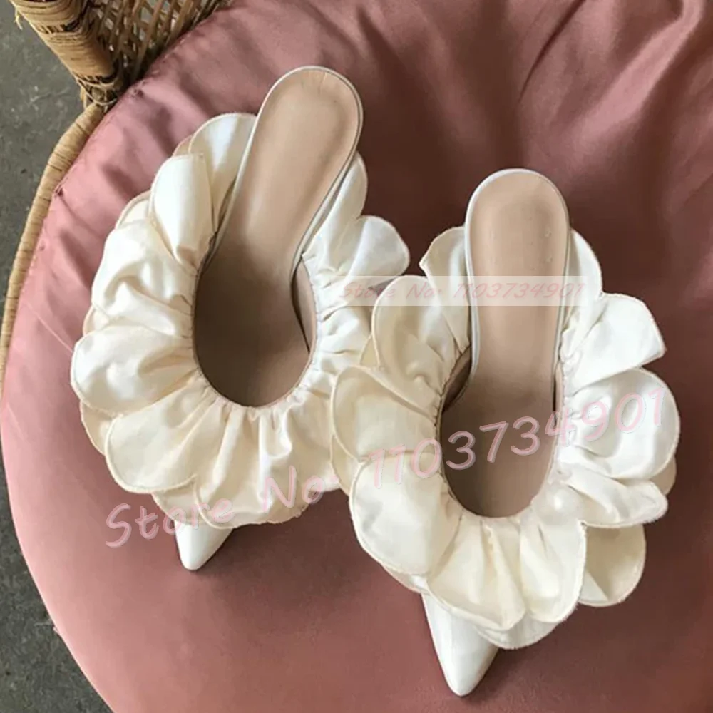 White Flower Satin Pointed Toe - Women Shoes Zara recension och pris