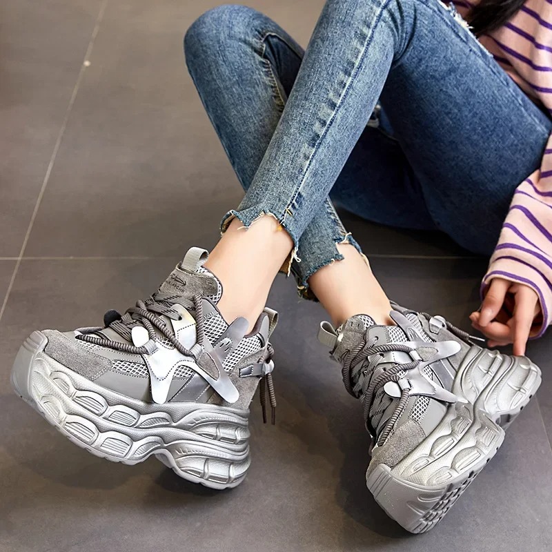 Heel Women Real Genuine Leathe - Wedge Heeled Sneaker recension och pris