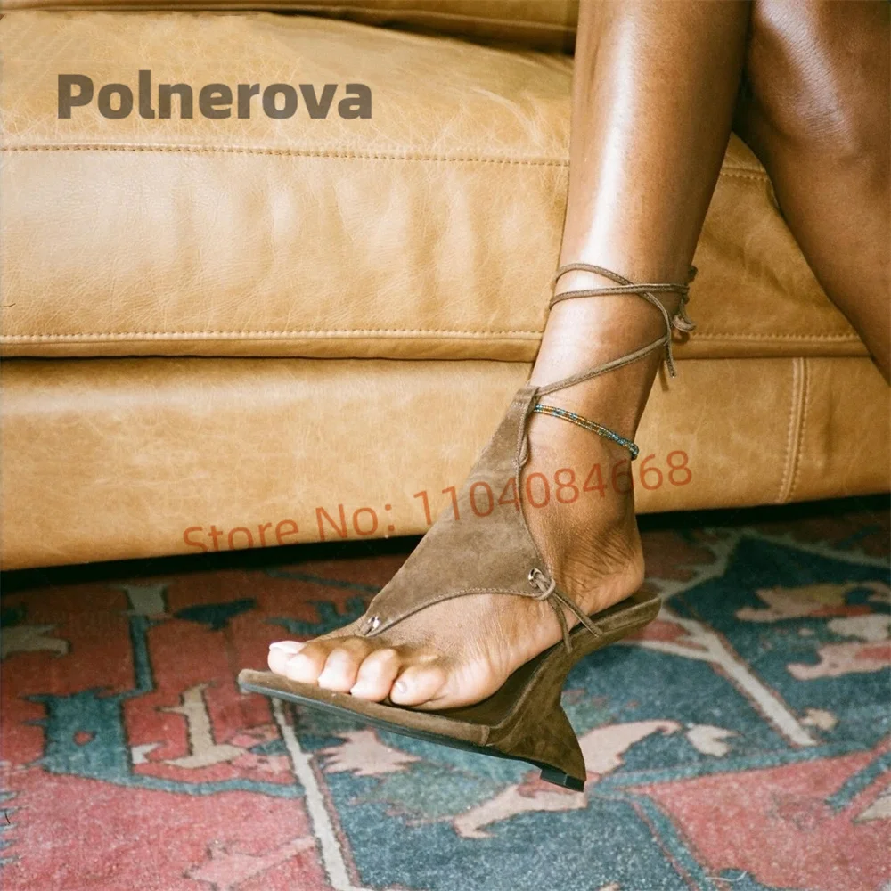Sexy Brown Suede Sandals for W - Wedge Heeled Sneaker recension och pris
