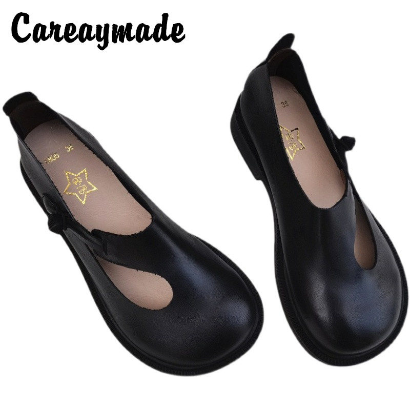 Careaymade-Genuine Leather Big - Women'S Shoes Round Toe recension och pris