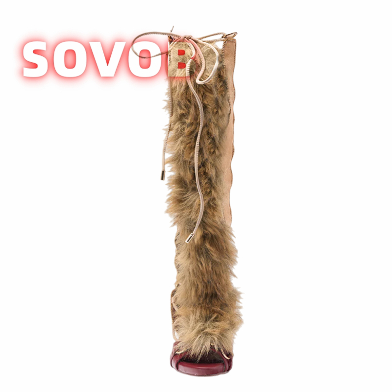Retro Women's Faux Fur Strappy - Strappy Heeled Sandals recension och pris