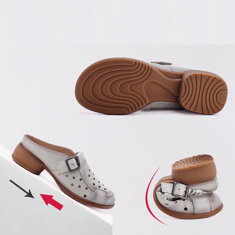 New Cow Leather Low Heel Sanda - Women'S Shoes Everyday recension och pris