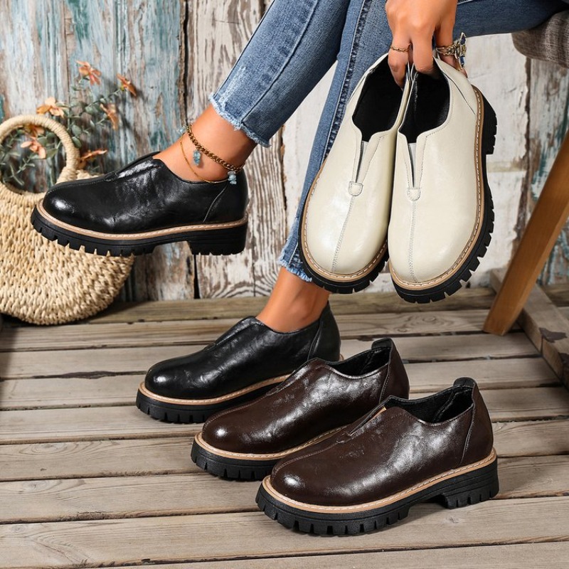 Retro British Style Women's Sh - Women'S Shoes Round Toe recension och pris