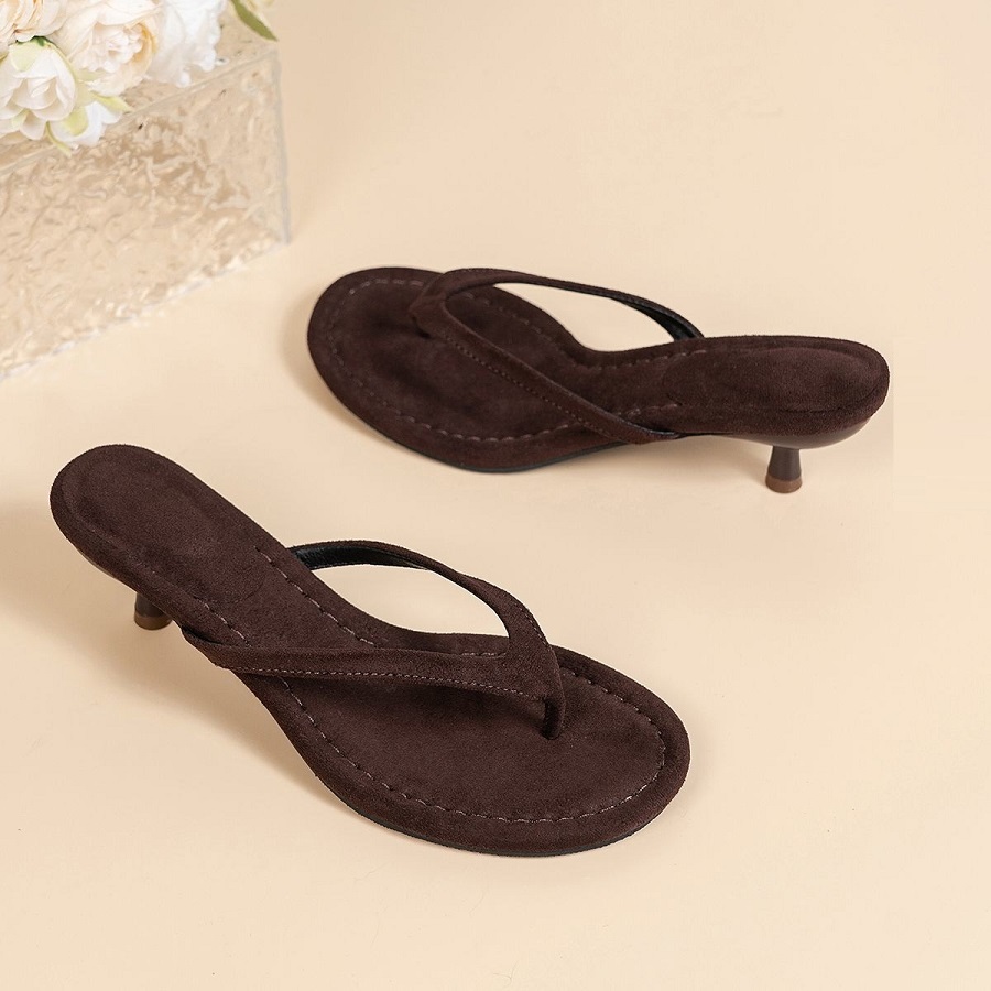 New Faux Suede Heeled Thong Sa - Women'S Shoes Everyday recension och pris
