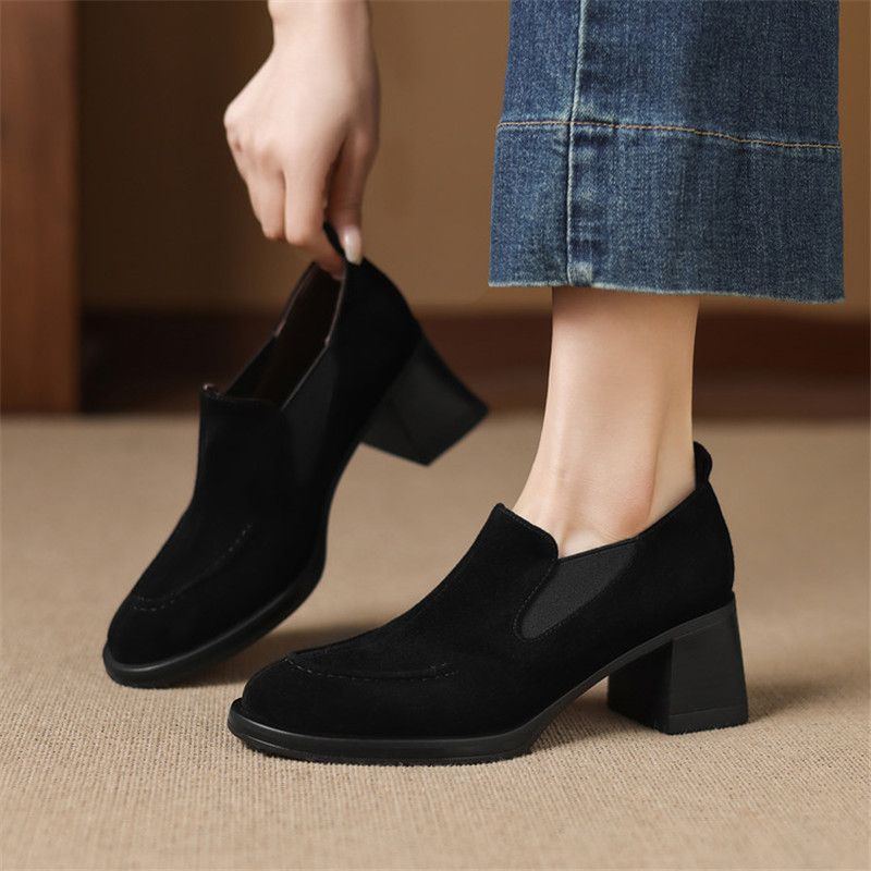 New Spring/Autumn Sheep Suede  - Women'S Shoes Navy Blue recension och pris
